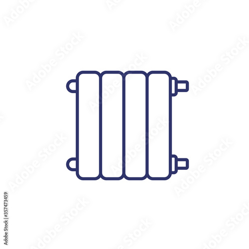 Heating battery line icon on white