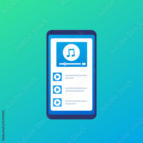 music player with playlist in smart phone