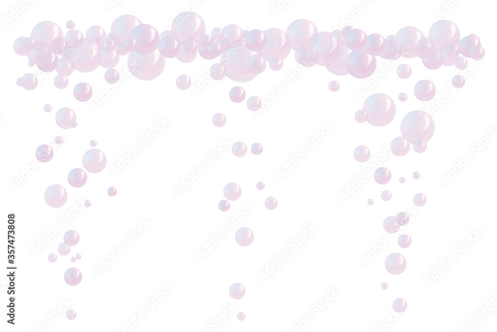 Cartoon bubbles element for design. Summer and soap joy clip art on white background