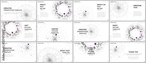 Presentation design vector templates, multipurpose template for presentation slide, flyer, brochure cover design, infographic report. Medical pharmacy, science research, medical technology concept.