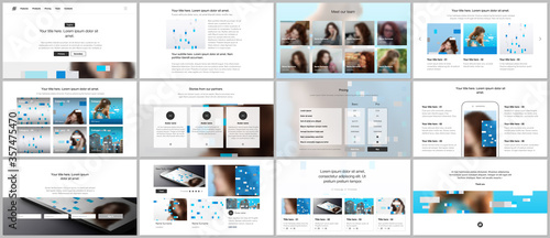Presentation design vector templates, multipurpose template for presentation slide, flyer, brochure cover design, infographic report. Abstract geometric pattern. Corporate identity business concept.