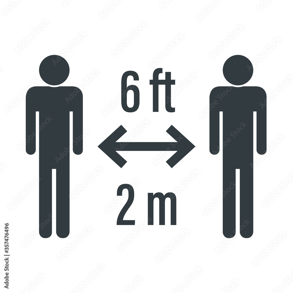 keep save social distance icon vector illustration. six feet ft two meters m sticker. corona virus safety sign, caution symbol. health protection notice. keep save social distance icon vector illustration. six feet ft two meters m sticker. corona virus safety sign, caution symbol. health protection notice.