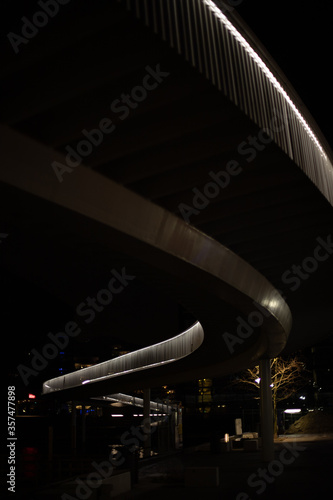 Photography Bike lane in copenhagen at night