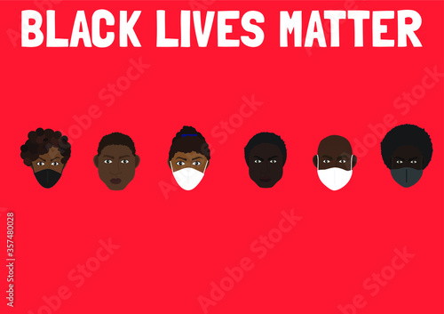 Black lives matters protesters wearing face masks