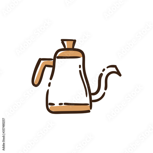 Coffee jar, cafeteria and coffee shop doodle icon. Hand drawn illustration.