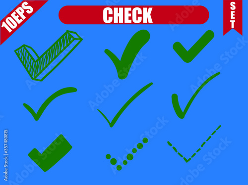 Check icon.Vector green confirm icons set