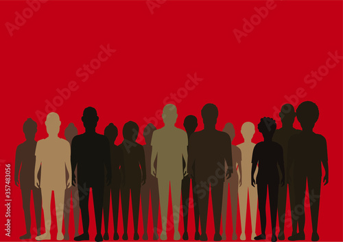 Silhouettes of black and brown figures