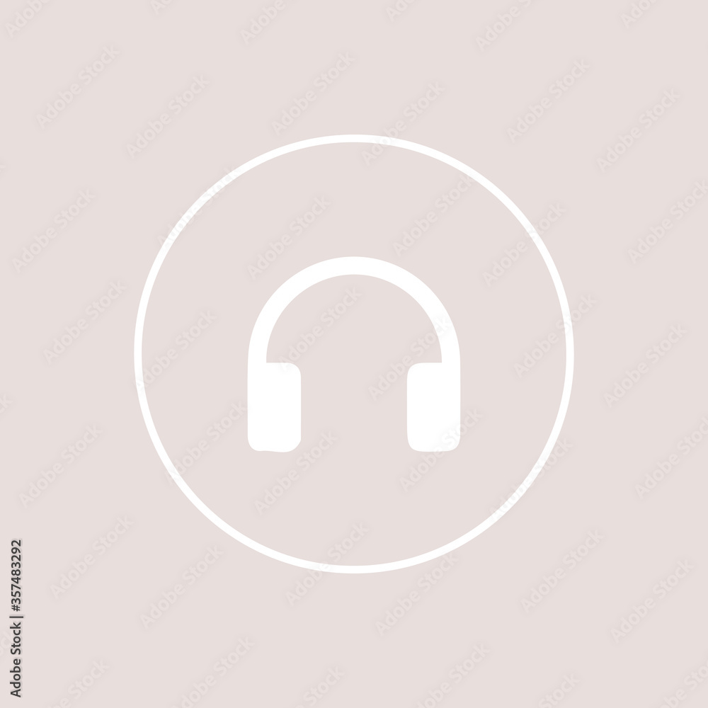 Headphones flat icon. Music and technology, sound and audio, vector illustration Headphones flat icon. Music and technology, sound and audio, vector illustration