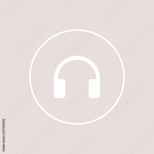 Headphones flat icon. Music and technology, sound and audio, vector illustration