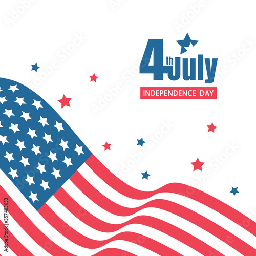 USA flag vector on white background for independence day 