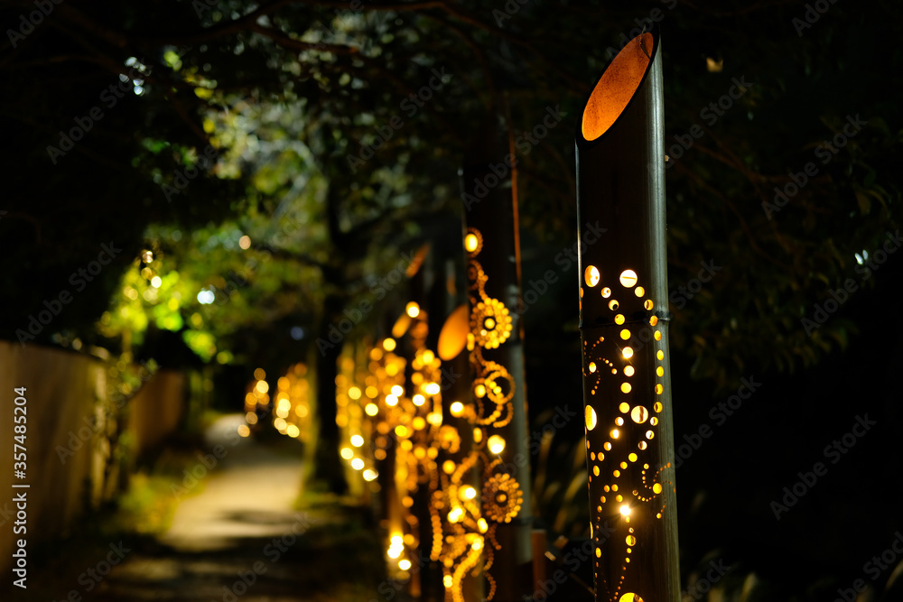 静岡県伊東市の竹灯り