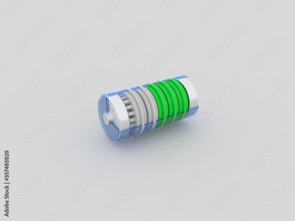 3d image. Battery on a white background. 3d image. Battery on a white background.