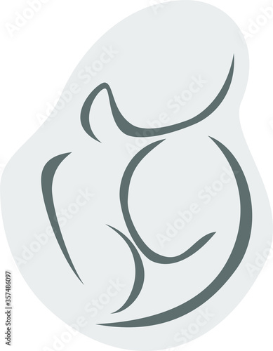 World Breastfeeding Week themed illustration. Stylised drowing of mother breastfeeding a baby. Good as sign, poster, card, logo template.