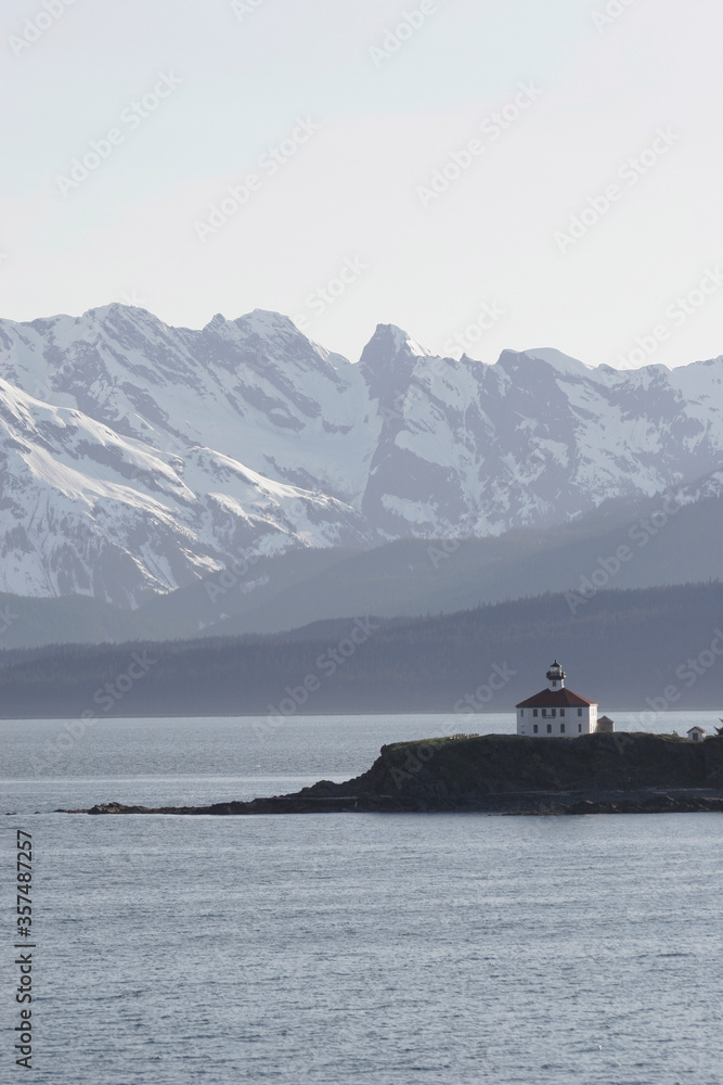 Eldred Rock Lighthouse on a tiny island 30 miles from Haines was activated in 1906 and is the oldest original lighthouse building in Alaska.