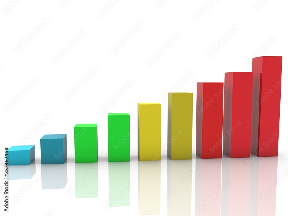 Colored financial business chart on white Colored financial business chart on white