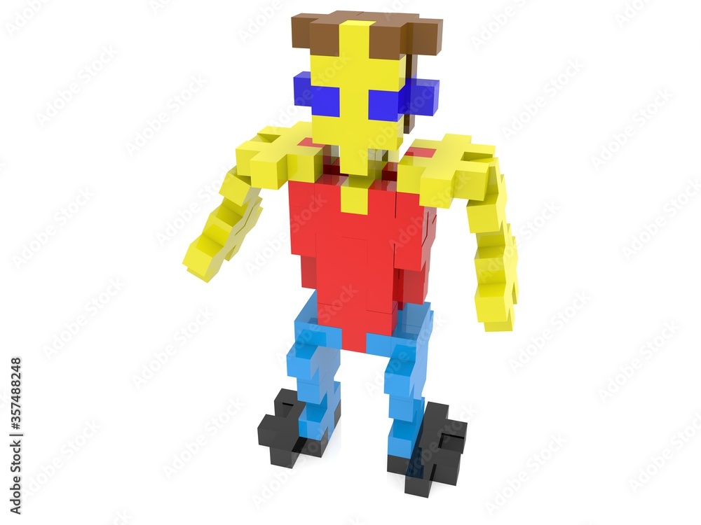 Obraz premium A boy figure from colored puzzle pieces