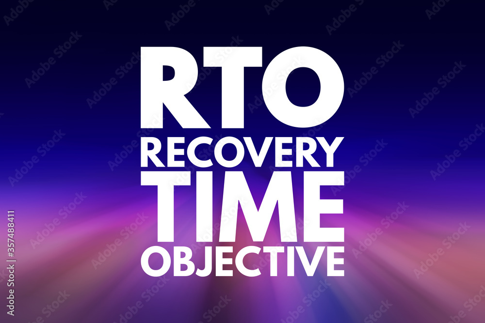 Obraz premium RTO - Recovery Time Objective acronym, business concept background