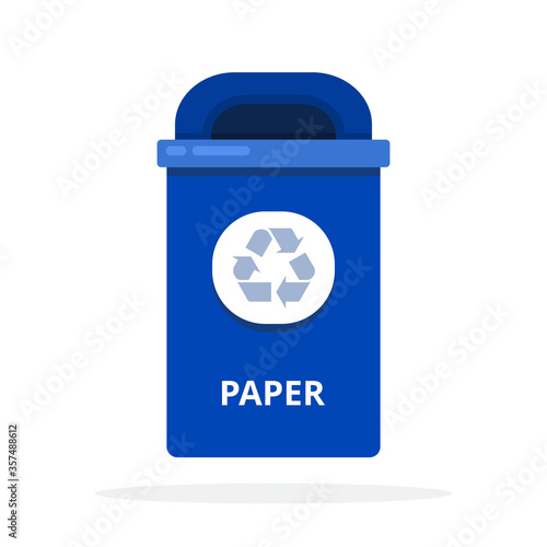 Urban trash bin for paper waste flat isolated
