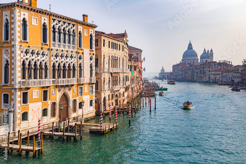 Venice, Italy. Grand canal. Cityscape with traditional gondolas © Taras