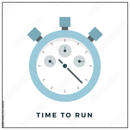 Concept illustration of time to run, time management vector icon flat isolated