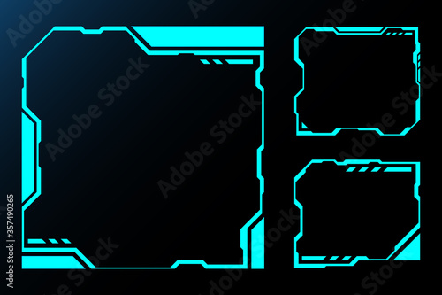 Frameset technology future interface hud. vector design for control panel Ui technology E-sport games.