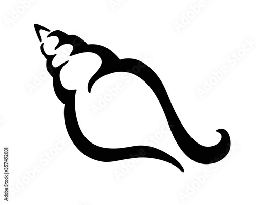 Shell - vector logo or pictogram. Swirling shell - elegant, stylish icon for corporate identity.