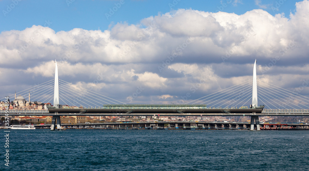This bridge is also known as Ataturk bridge and is only functional for the subway transportation.