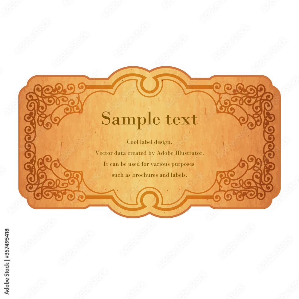 グラフィックイラスト素材 美しいビンテージ調の古紙のラベルデザイン オーナメント飾り罫 Stock ベクター Adobe Stock