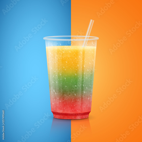 Cocktail vector illustration. Fruit smoothie.