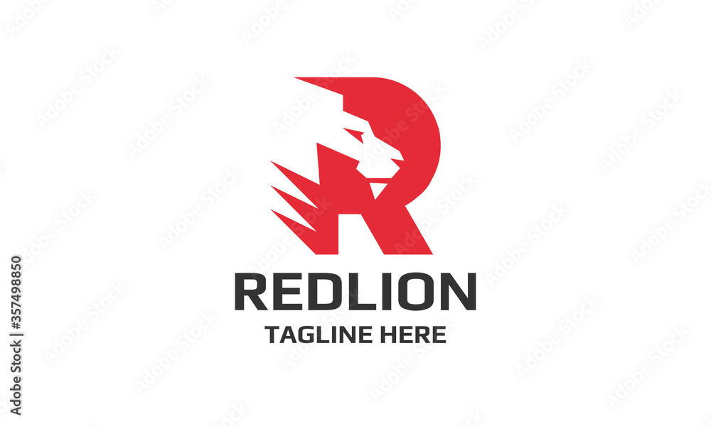 Red Lion Letter R Logo Stock Vector | Adobe Stock
