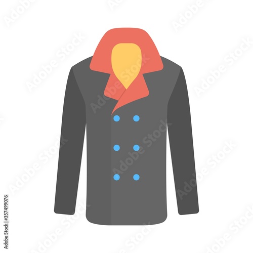 Trench coat icon. Winter coat symbol. Men dressing sign.