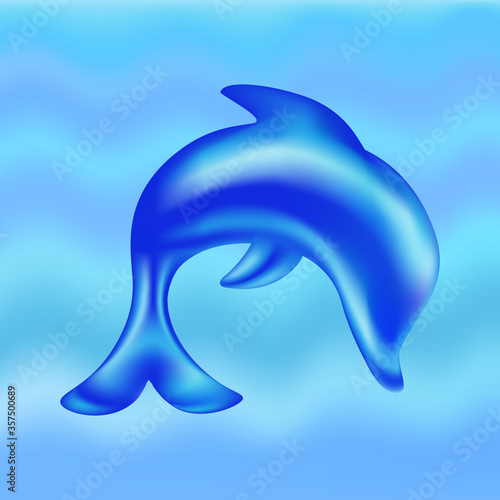 Fotografie, Tablou Dolphin jumping out of water. Premium vector.