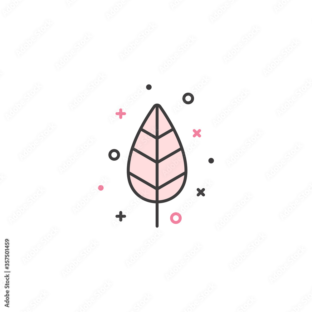 Cute leaf simple flat icon. Vector illustration. Cute leaf simple flat icon. Vector illustration.