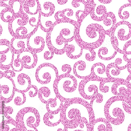 Seamless abstract background with swirls in white and cream colors