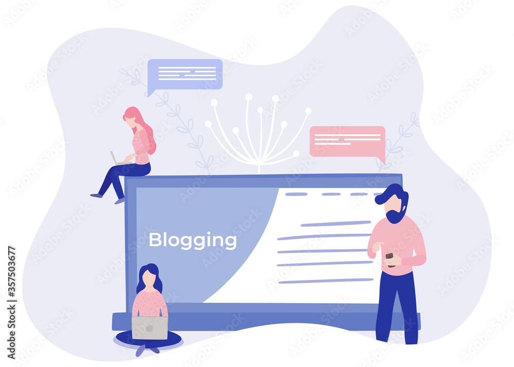 Blogger girl, freelancer woman. Video channel website, new content technology. Blogging miniature vector illustration. Blogger girl, freelancer woman. Video channel website, new content technology. Blogging miniature vector illustration.