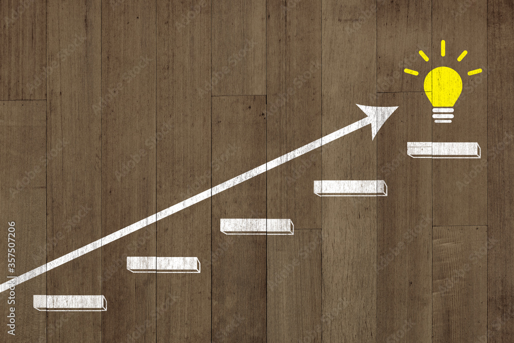 ステップを踏んだ末のアイデアのイラスト Stock Illustration Adobe Stock