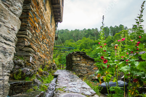 Stone houses and stone streets in the moutain village of Piodao, Aldeias de Xisto, Portugal photo