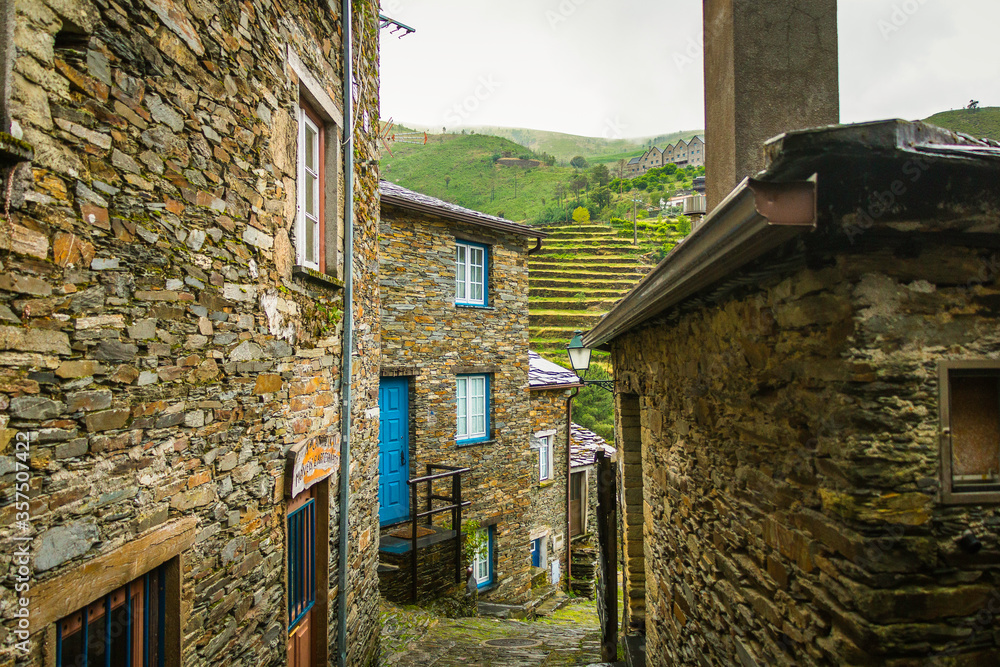 Stone houses and stone streets in the moutain village of Piodao, Aldeias de Xisto, Portugal
