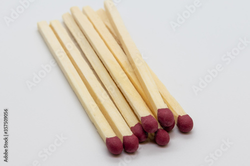 matches on a white background , studio photography