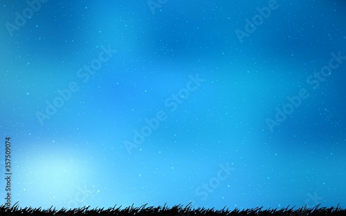 Light BLUE vector background with astronomical stars.
