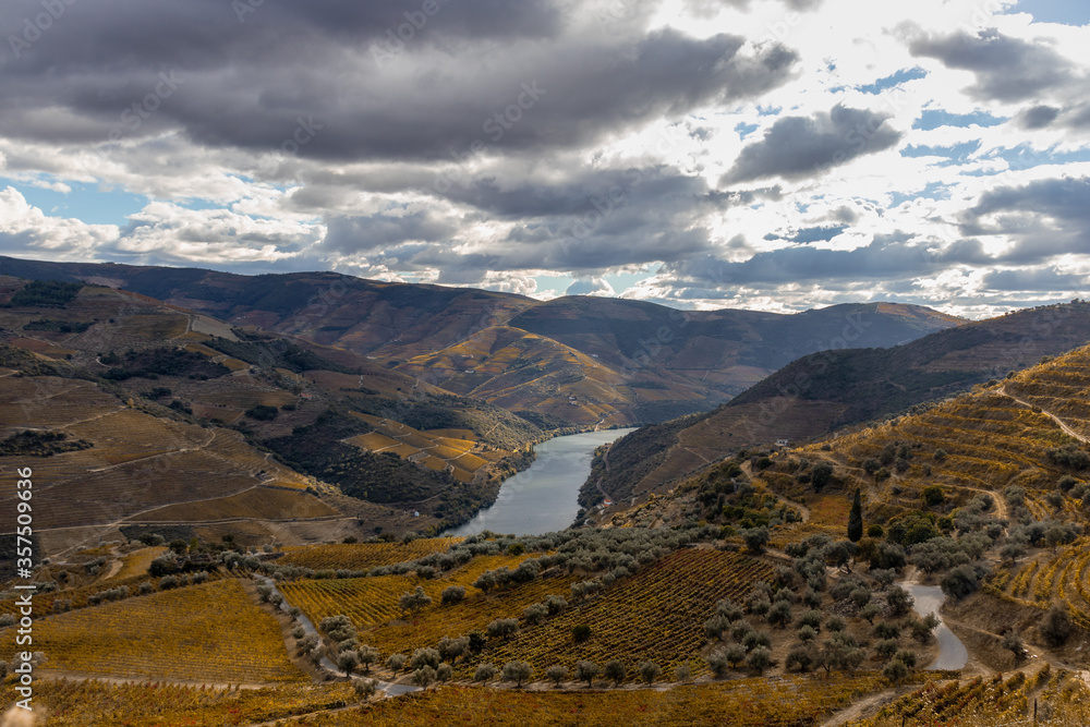 Viewpoint to Douro river, inserted in the Douro Valley , Portugal wine