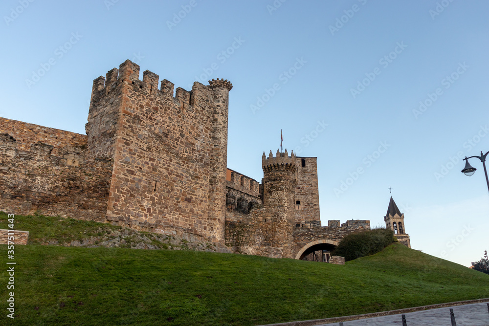 Castle of the Templars in the city of Ponferrada in Spain