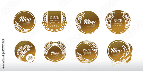 Premium Rice great quality design concept  vector.