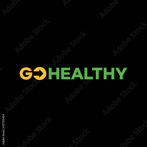 Illustration of simple and elegant go healthy letters#126