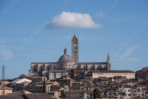 Panorama of Siena with the cathedral on the background