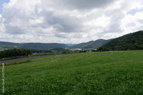 Scenic Landscape in Upstate New York with Rolling Hills