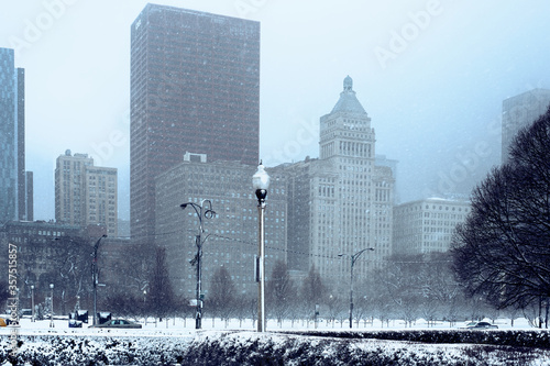 Chicago, IL / USA - Mar 23 2015: Bridge over the lake in Chicago