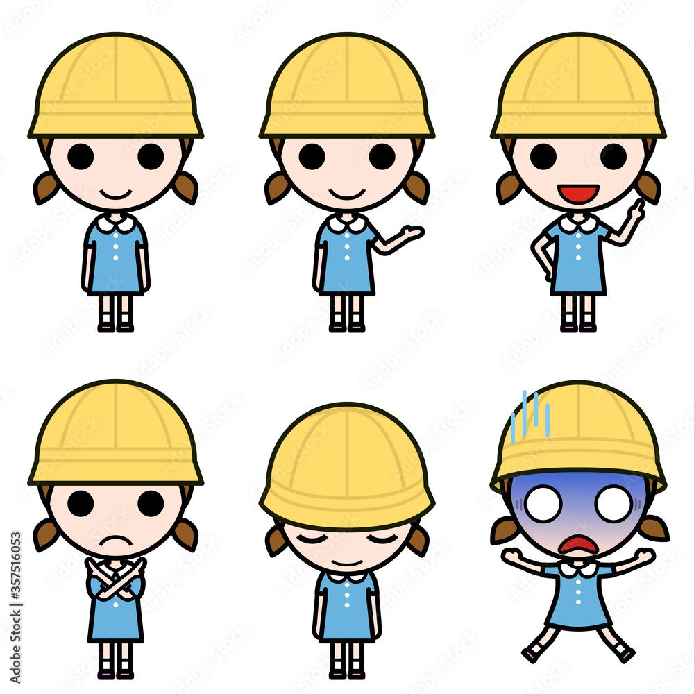 Various poses of elementary school girl in summer uniform Various poses of elementary school girl in summer uniform