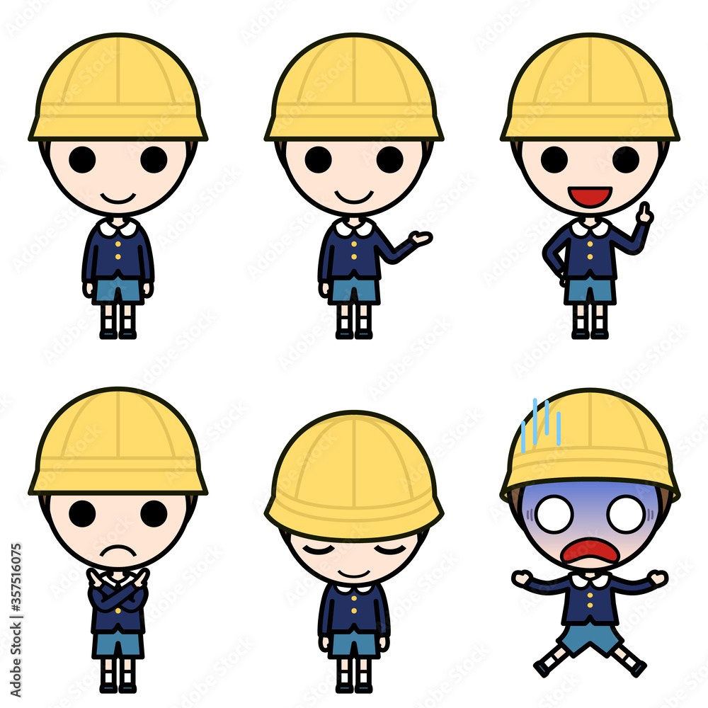 Various poses of elementary school boy in winter uniform Various poses of elementary school boy in winter uniform