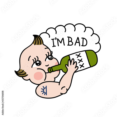 kewpie illustration traditional tattoo flash, vector color illustration